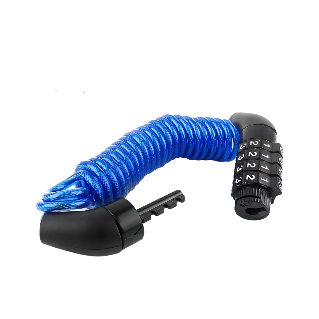 4-Digit Steel Cable Bike Lock – Portable Password Security